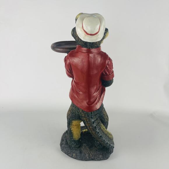 Gator Waiter Small 13 1/2” Statue Table Decor (not a table); Tray 3 5/8” - Picture 5 of 8
